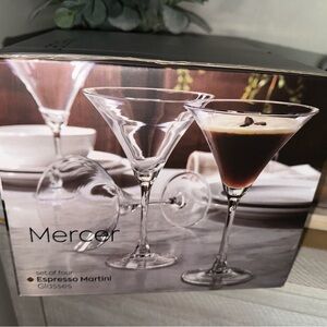 NWT Mercer set of four Espresso Martini Glasses 🍸